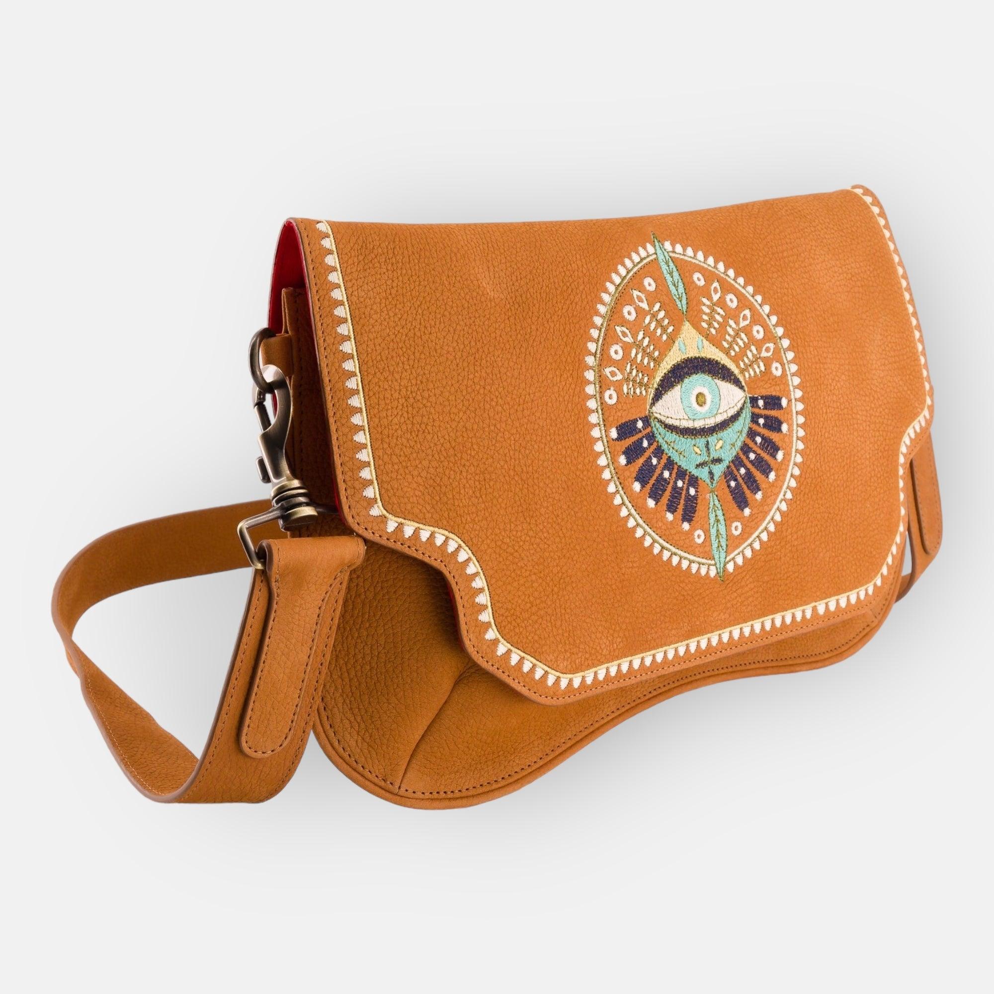 STAR BLUE EYE NUBUCK CAMEL BAG