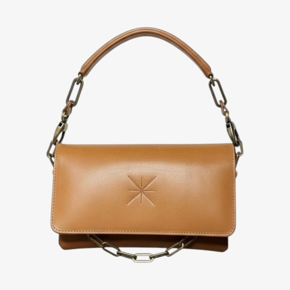 POCHETTE GEMMA CUIR CAMEL (la ceinture en cadeau)