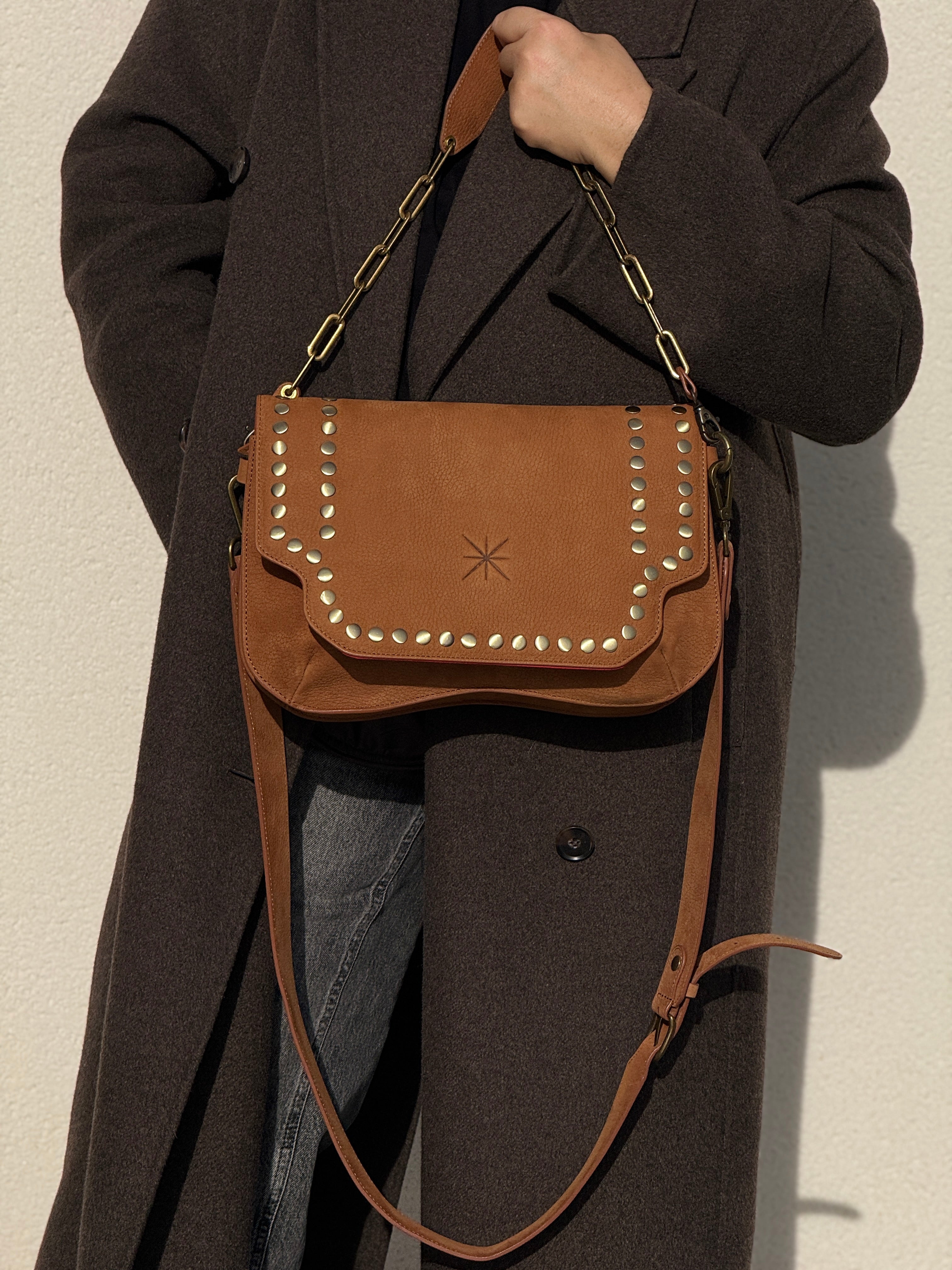 SAC BABY SIDIA DOUBLE NUBUCK CAMEL