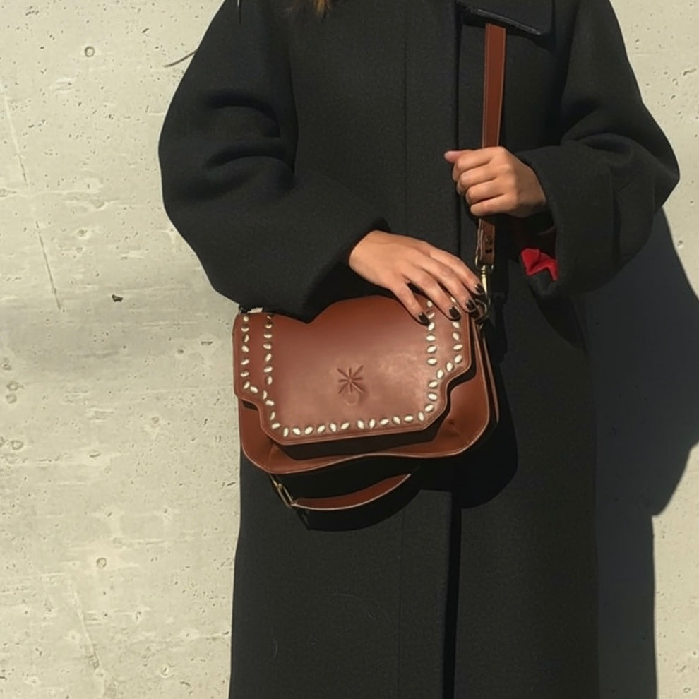 COFFRET BABY DOUBLE MARRON GLAÇÉ THARA MOUTON/SIDIA