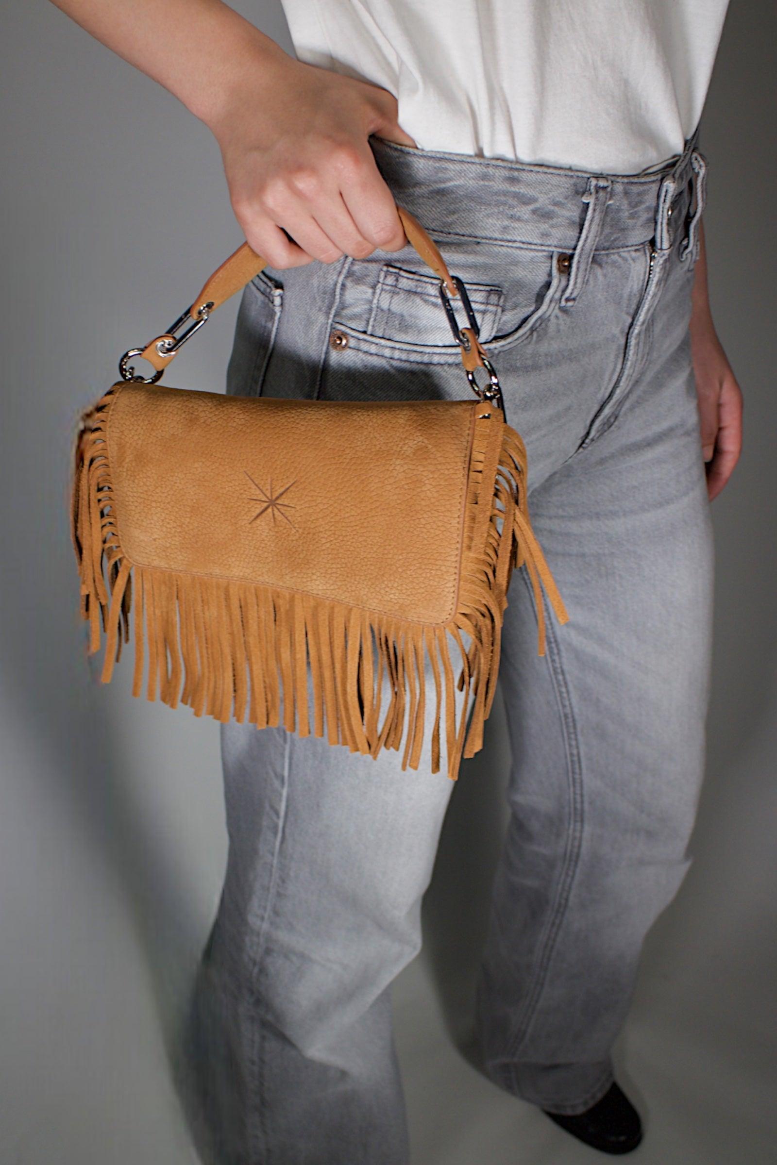 MINI GEMMA HEVA NUBUCK CAMEL/GOLD BAG