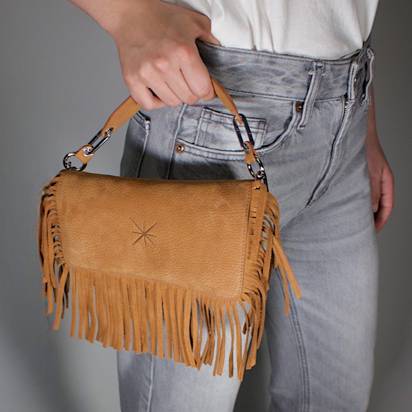 SAC MINI GEMMA HEVA NUBUCK CAMEL/OR ANTIC