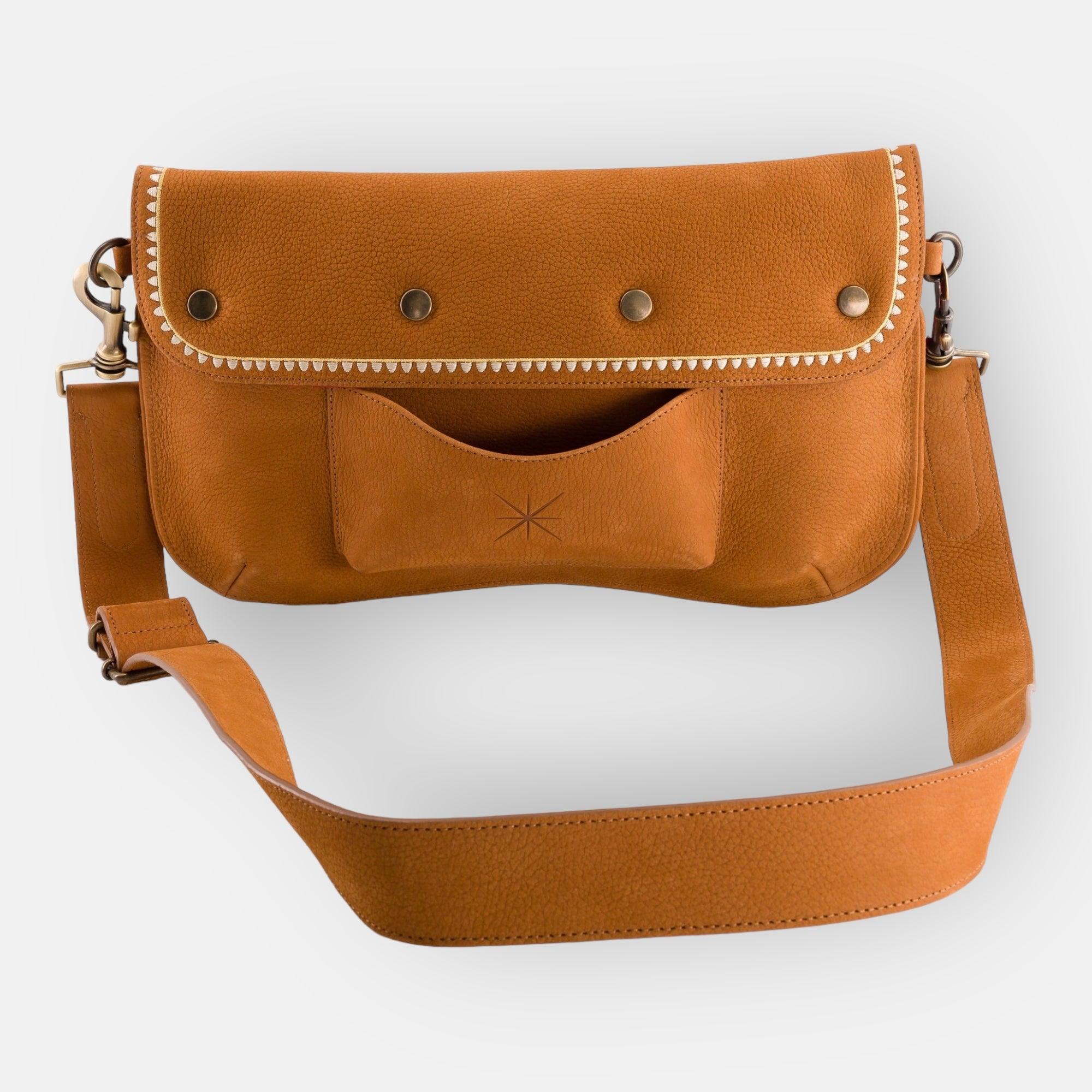 STAR BLUE EYE NUBUCK CAMEL BAG 