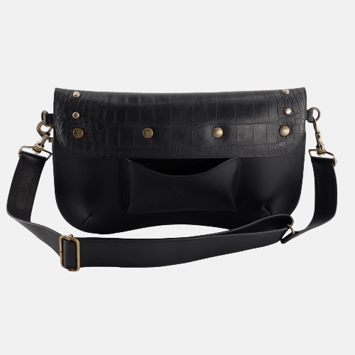 STAR KHARA BLACK LEATHER BAG