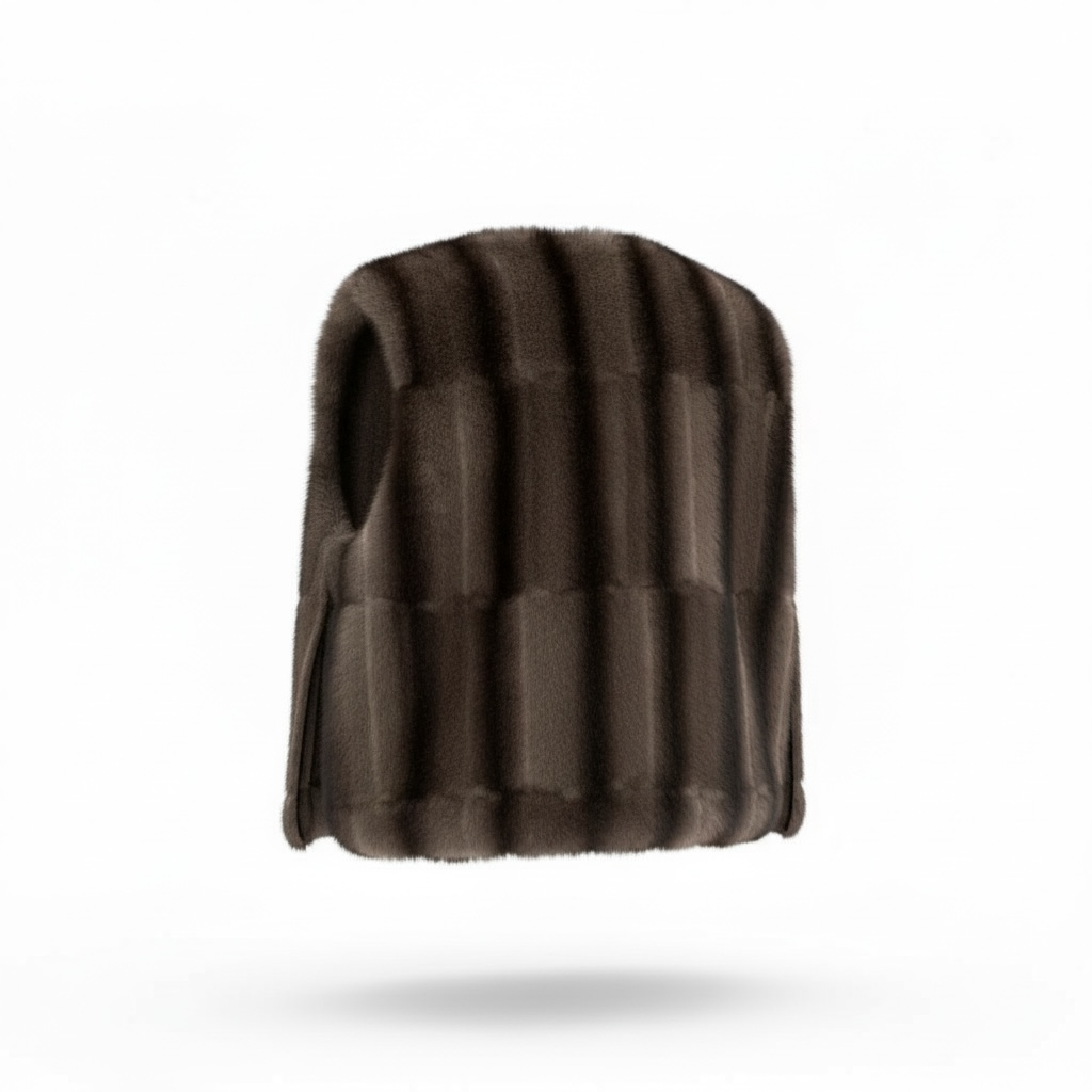 PLASTRON ECO-FOURRURE VISON GRIS/NOIR COURT 🇫🇷