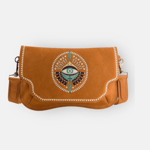 STAR BLUE EYE NUBUCK CAMEL BAG 