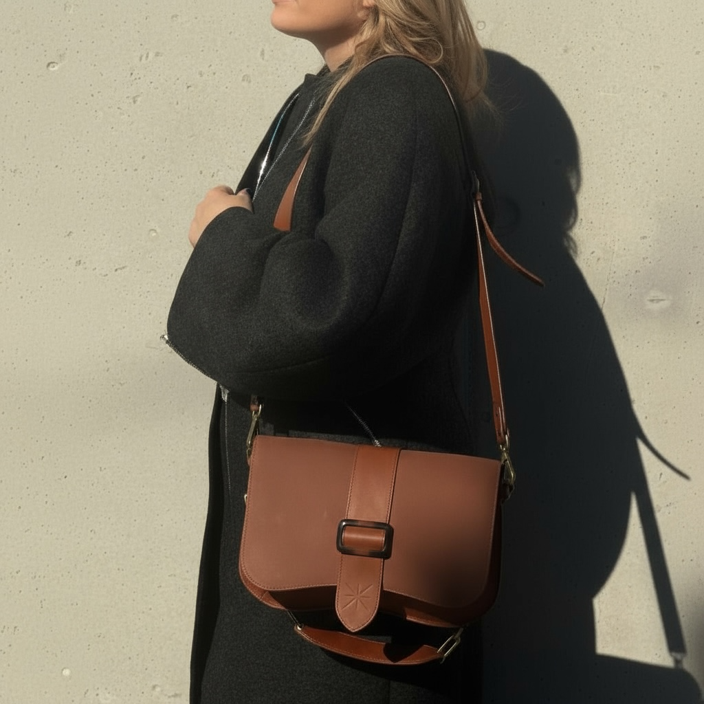 SAC BABY DOUBLE THARA MARRON GLAÇÉ