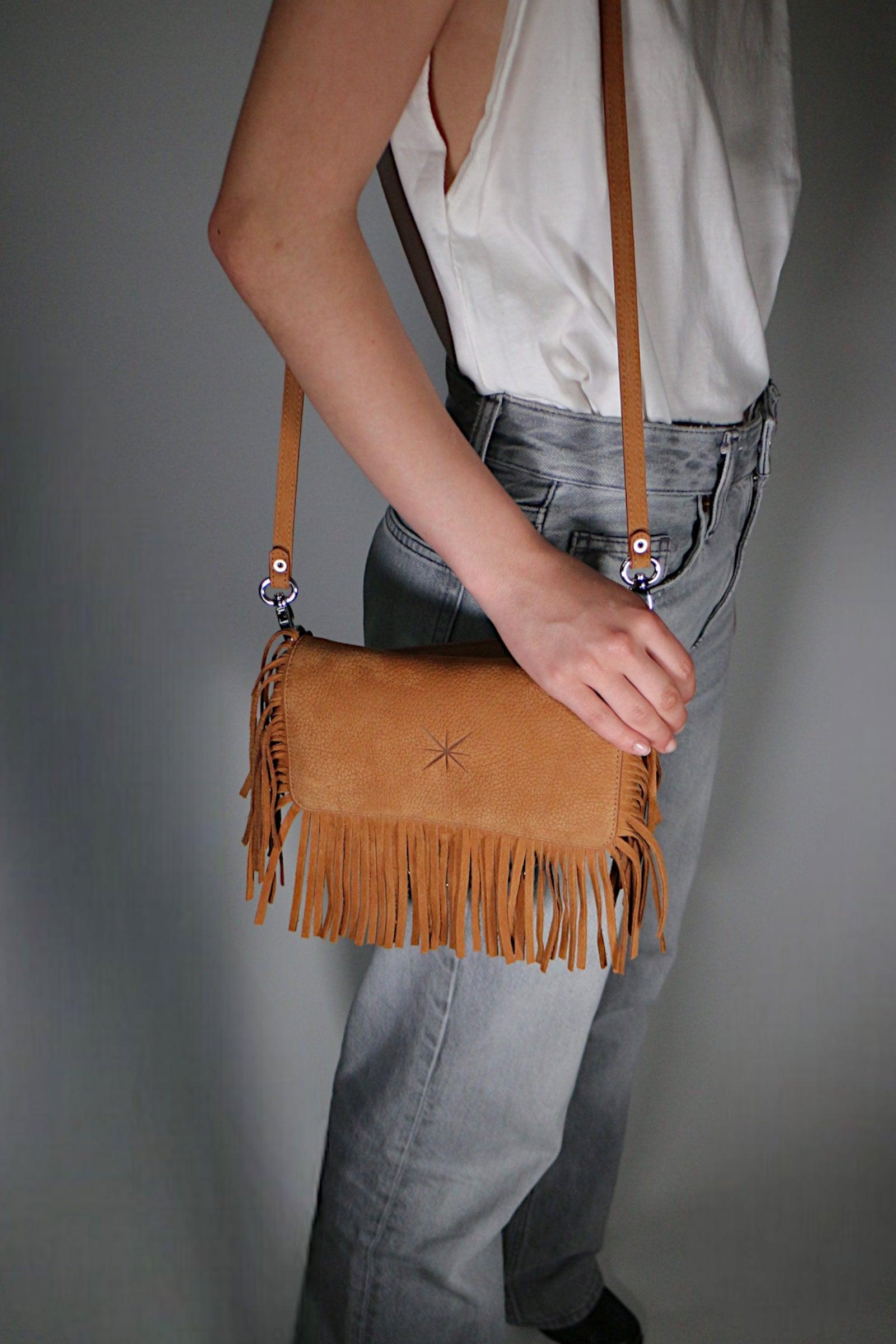 MINI GEMMA HEVA NUBUCK CAMEL/GOLD BAG