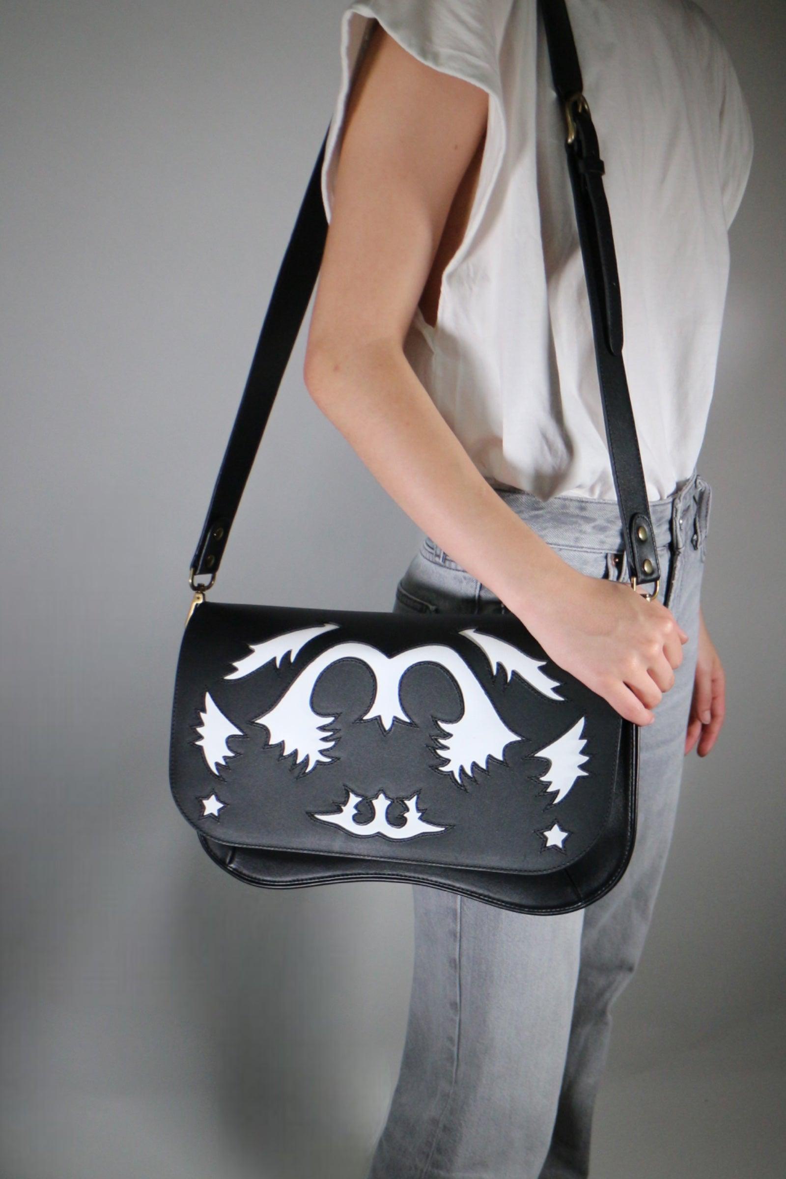 STAR RANCHO BLACK/WHITE LEATHER BAG