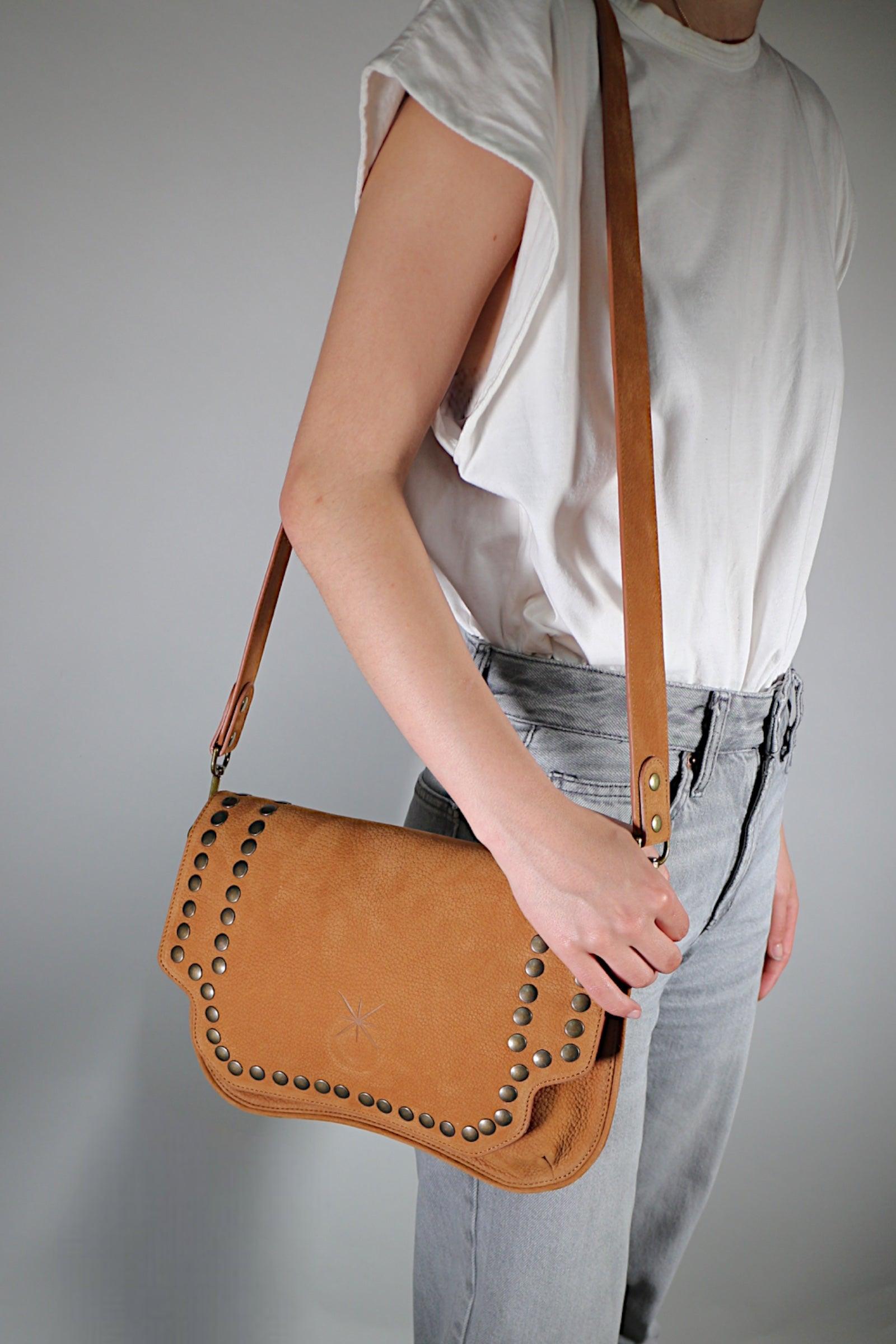 BABY SIDIA NUBUCK CAMEL BAG